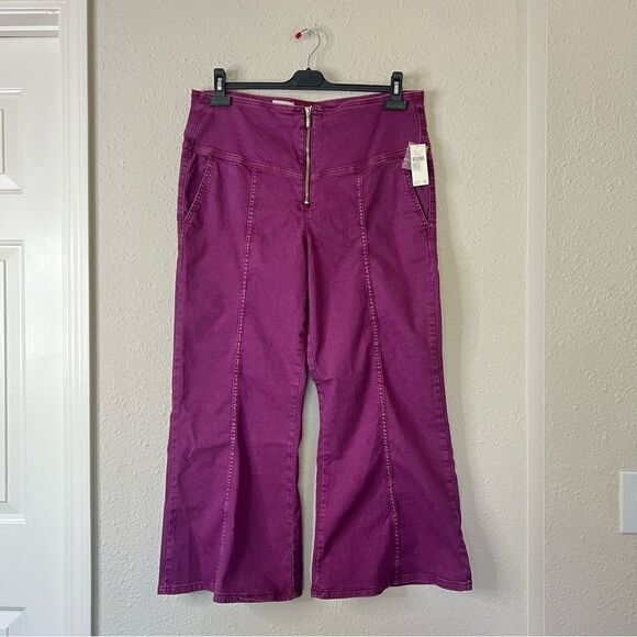 Anthropologie Pilcro High Rise Crop Flare Pants NEW Size 34 - Picture 5 of 11